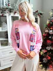 Sequin Nutcracker Soft Knit Sweater