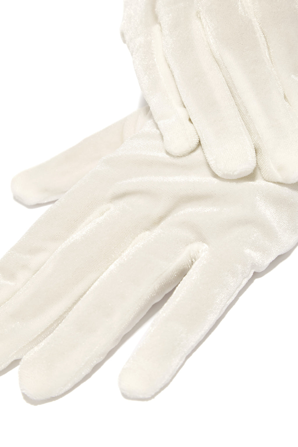 So Tempting Faux Velvet Gloves - White